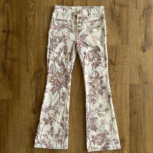 Anthropologie Vintage Style High Waisted Button Fly Bootcut Jeans Size 26